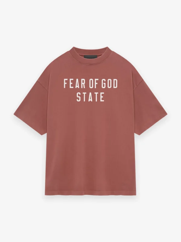 ESSENTIALS Heavy Crewneck Tee Crimson