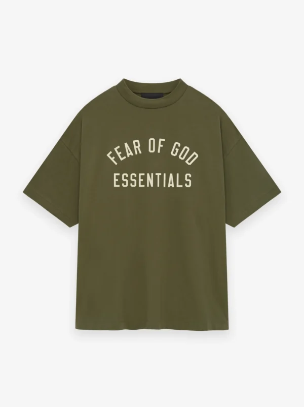 ESSENTIALS Jersey Crewneck Tee Dark Olive