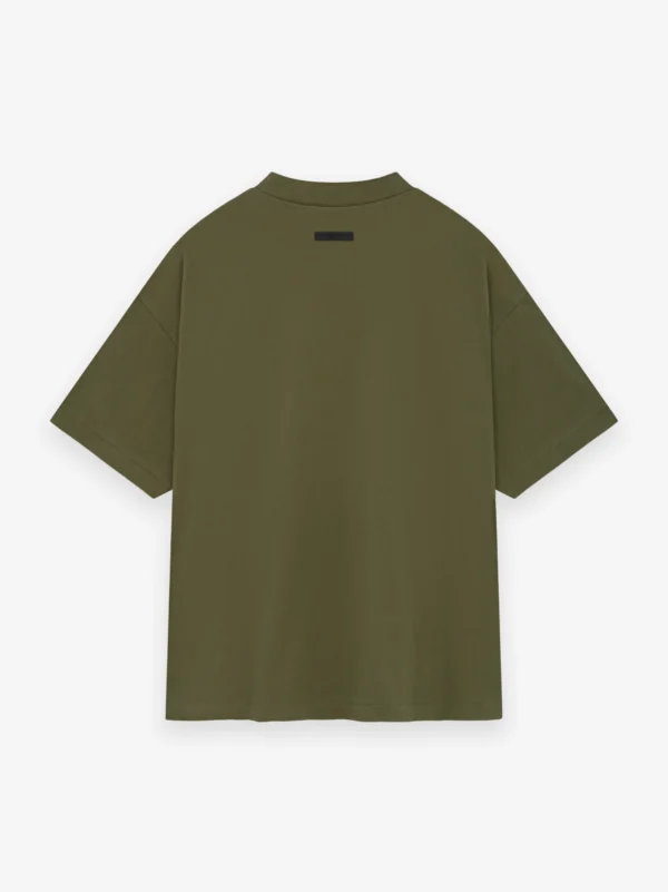 ESSENTIALS Jersey Crewneck Tee Dark Olive - Image 2