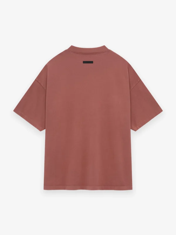 ESSENTIALS Heavy Crewneck Tee Crimson - Image 2
